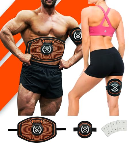 Bonplus BP | Cinturón de Electroestimulación | EMS | Wonder Abs Plus | 9 Programas | 10 Niveles de Intensidad | para Abdominales, Piernas y Brazos | Fitness