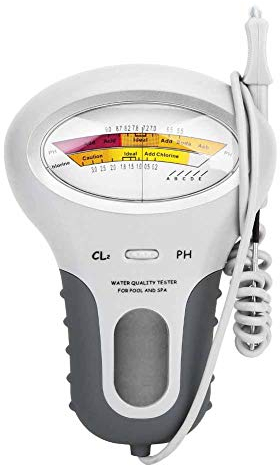 Digital Swimming Pool Water Tester, 2 In 1 pH CL2 Chlorine SPA Tester Electronic pH Level Tester For Hot Tub Pond Water Testing Kit With Probe And Large Screen Displays Monitor Analyzer