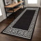 Door Mats Indoor Non Slip Mat Carpet Runners for Hallways Geometrical Border Low Profile Washable Runner Rug for Kitchen, Front Door Hall Hallways Living Room (80 x 300 cm, Black White)