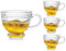 KMERCE 4pcs Grande Tasses à café expresso en Verre avec Anse, Tasse thé au lait Transparente Vintage, Pour boisson chaude et froid, 400ml-lavables au lave-vaisselle-passent au micro-ondes