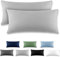 REDKEY Kissenbezug 40x80 cm - 2er Set Kopfkissenbezug - Mikrofaser Kissenhülle für Kissen, Kopfkissenbezüge mit Laschenvershluss, 40 x 80 Pillow Case - Hellgrau