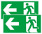 Luimode Schild Notausgang | extra langnachleuchtend | PVC selbstklebend 300 * 150mm Protecticure Fluchtwegschild PVC Rettungszeichen/Rettungsschild/nachleuchtend (Pfeil Link)