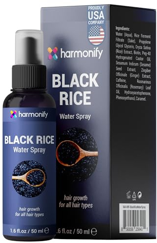 Korean Cosmetic Black Rice Water Spray for Men and Women, Hair Loss & Growth, Fermented Black Rice, Vegan Rice Serum, Non-Greasy Hair Care Products, 3,38 fl.oz