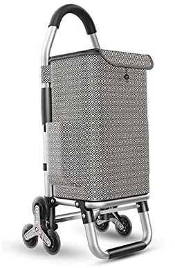 Carrello pieghevole per salire le scale, con 6 ruote, in alluminio, leggero, capacità 36 l, borsa Oxford staccabile, comodo e facile da usare per la spesa e le commissioni