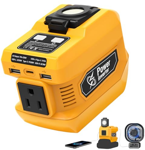 Mightrench 220W Power Inverter Compatible with Dewalt 20V Battery