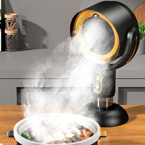 PZCC Hotte Portable de Cuisine, Mini Hotte Aspirante, Fonctionnement à Faible Bruit, 180 M³/H Forte Aspiration, Mode Recyclage avec Filtre à Charbon, pour Fondue de Cuisine, Barbecue (Or noir)