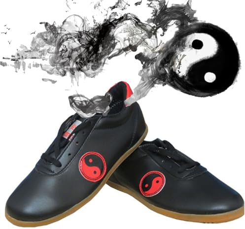 Hombre Zapatillas de Tai Chi Kung Fu,Zapatillas de Artes Marciales Antideslizante Zapatillas de Entrenamiento para Adultos Zapatos de Tradicionales Karate(Size:41EU,Color:Negro)