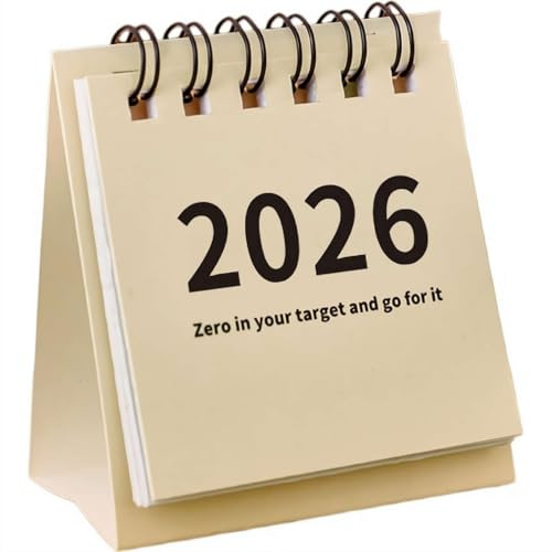 Small Desk Calendar 2025-2026, Mini Desk Calendar 2025.6-2026.12 Small Desktop Monthly Calendar Planner June 2025 - December 2026 Standing Flip Small Table Calendar for Home Office Decor (White)