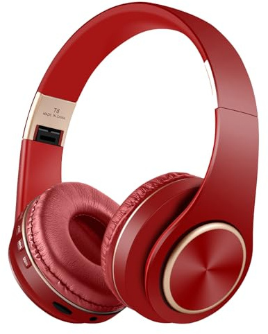 Genérico Cuffie ricaricabili con microfono, auricolari wireless ricaricabili, stereo, con cancellazione del rumore, portatili per la vita quotidiana, campeggio, cuffie sovraurali