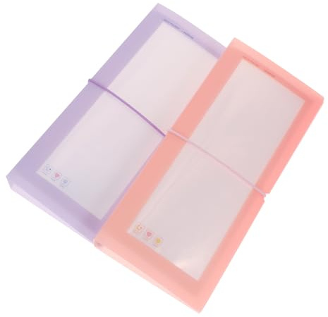 DOITOOL Sticker Storage Organizer Marbled Color Long Binder with Ribbon for Stationery Decals Collection