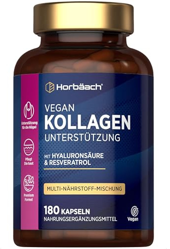 Vegan Collagen Complex | 180 Collagene Capsule Vegane | Supporto al Collagene Vegano | Miscela Multi-Nutriente | Collagen Complex | di Horbaach