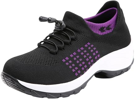 Tenis De Mujer, Horma Ancha Caminar Trainers Fitness Senderismo Bambas Zapatillas Running Mujer, Ortopédicos Casual Andar Zapatos Deportiva Sneakers púrpura Oscuro 41