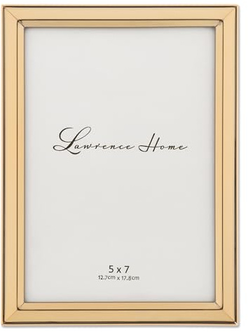 Lawrence Frames 750357 5x7 Gold Metal Classic Bevel Picture Frame