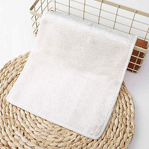 WaiMin 10 PC Fibre De Bambou Microfibre Inaltérable Résistant À l'huile Essuyage Chiffon Blanc Serviette De Cuisine Magique Nettoyage Chiffons Plat Chiffon (Color : White16x18cm)