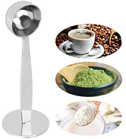 Eastbuy Cuchara de café - Cuchara de café de Doble propósito de Acero Inoxidable Cuchara de apisonar Cuchara de medición de Polvo de café en Grano