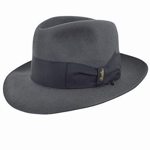 Borsalino HUMPHREY BOGART LIMITED EDITION FUR FELT FEDORA W/CUSTOM BOGART HAT BOX – MADE IN ITALY