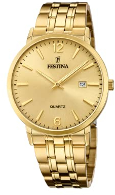 Festina Herren Analog Quarz Uhr mit Edelstahl Armband F20513/3
