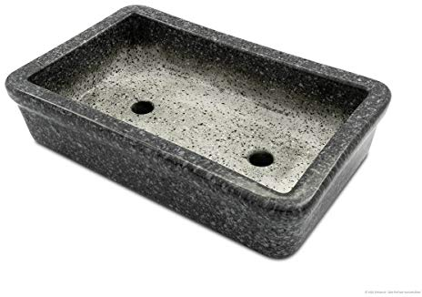 K&K Keramik Bonsaischale viereckig 29x18x7 frostsicher Granit