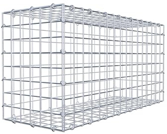 GABIONA Panier à pierre carré - Dimensions des mailles : 5 x 5 cm - Profondeur : 30 cm - Gabion : 80 x 40 x 30 cm (L x H x P) - Anneau en C