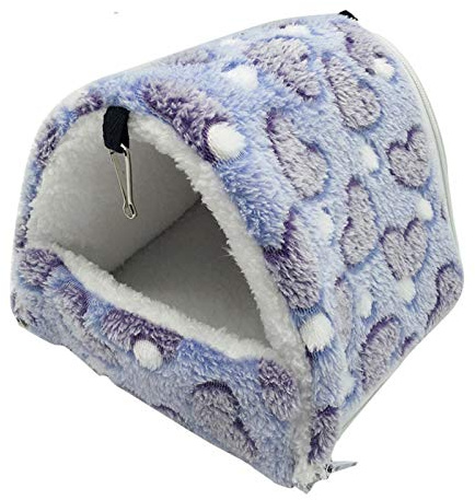 Gusengo Sac De Couchage Amovible Animaux Nest Rongeur Lapins Cotton Pet Maison Jouer Rest Cage Accessoires, Niche Confortable pour Animal De Compagnie avec Lit Doux Et Lavable, Mauve, 21*20cm