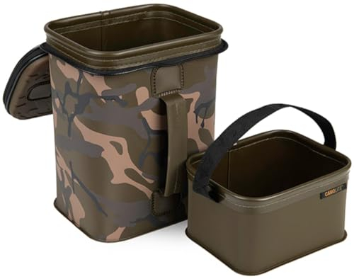 Fox Boilietasche für Karpfenköder zum Karpfenangeln 25x18x15cm Aquos Camolite Multi Bag inc. Insert