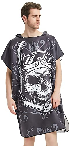 MYSUNBAR Strand Poncho Kapuzen, Badeponcho Poncho Handtuch, Strandtücher Mikrofaser Bade Bademantel Schwimmen Surfing Sport Handtuch Badetuch Duschtücher Handtücher Für Damen Herren 110 * 85 cm