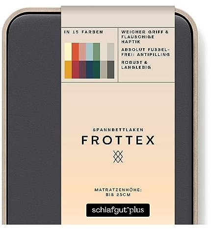 schlafgut Frottex Spannbettlaken bis 160x200cm, Frottee Grey Deep aus kuscheliger Baumwolle