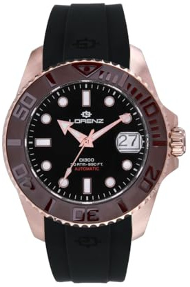 Lorenz Doppia Iniezione 300 030258DD Orologio da uomo automatico subacqueo professionale 300 metri con cinturino in resina