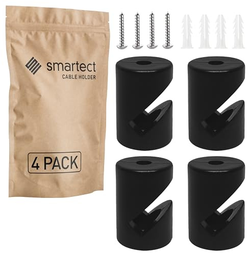 smartect Vägg- och Takmontering 4 Stycken för Kabel i Svart
