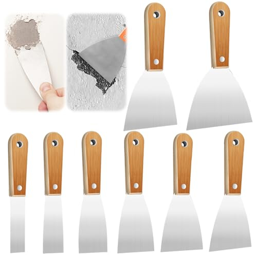 Molbory Spachtel Set, 8 Stücke Edelstahl Spachtel, 8 Größen Rostfrei Gipser Spachtel für Trockenbau und Malerarbeiten und Tapeten entfernen oder Ausbesserungsarbeiten für Maler