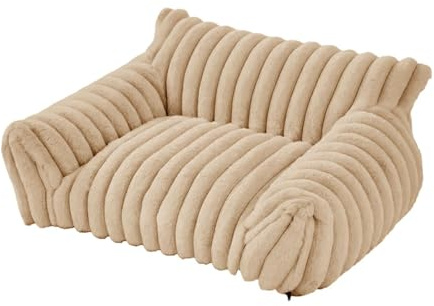 Milageto Lit pour Chien, Portable, antidérapant, Tendance, Doux et Confortable, pour Chats d'intérieur, canapé pour Petits Chiens et Chats, Beige