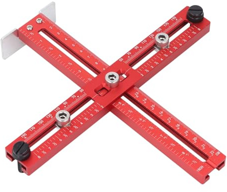 ZASCHMOY Adjustable Cabinet Hardware Jig Tool - Aluminum Alloy Template for Shaker Drawers with Punch Locator Drill Guide - Precise Measurement and Installation for Handles