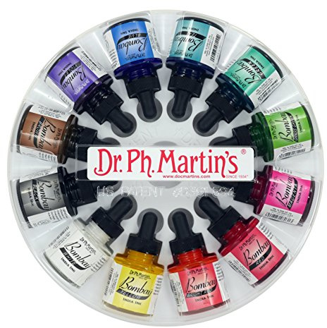 Dr. Ph. Martin's Bombay India Ink, 1.0 oz, Set of 12 (Set 1)