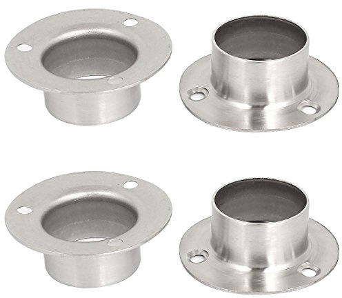 uxcell 4pcs Wardrobe Hanging Rail Rod End Support Bracket for 32mm Dia Tube