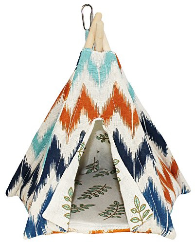 Teepee Tent (Medium) - Small Animal Bed - for Hamster, Sugar Gliders, Hedgehogs, Guinea Pigs, Gerbils, Rats, Degus and Other Small Pets - Hut/Den/Hideout/Igloo/Hideaway/House/Home
