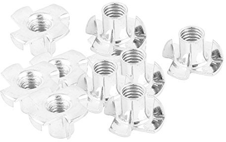 Aexit Dadi per inserti a 4 griffe tono argento, 10 pz. Diametro foro 6 mm 16 x 10 x 6 mm ID: 210011