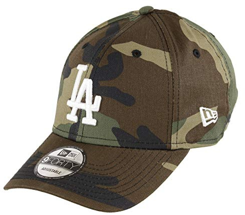 New Era Los Angeles Dodgers 9forty Adjustable Cap MLB Rear Logo Woodland Camo/White - One-Size