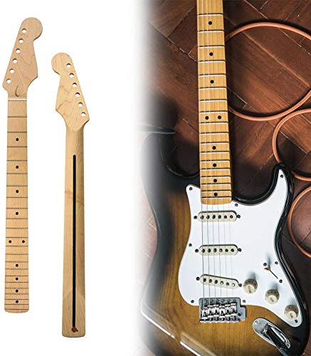 wisedwell Gitarrenhals e-Gitarre 22 Bünde Gitarren Griffbrett Gitarrenhals Neck Ersatz Ahorn Hals für Ahorn Strat ST Gitarren reparaturteile