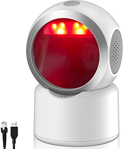 2D QR Barcode Scanner Omnidirectional Hands-Free USB Automatic Barcode Reader for Mobile Payment Computer Screen Scan