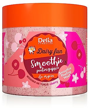 Delia Cosmetics – Dairy Fun – Smoothie Scrub Corpo – Pulisce e Rinfresca - Esfolia e Leviga - Idrata, Nutre, Rassoda, Rigenera - Profumo Intenso di Ciliegia Succosa - EstrattiNaturali - 350g