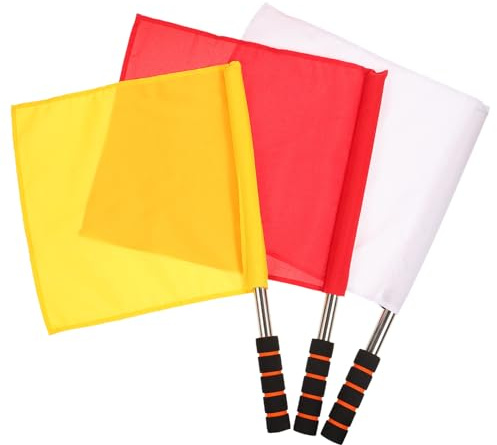 UPKOCH 3Pcs Bandiera Arbitro Bandiera Rossa Calcio Rosso Compleanno Assistente Arbitro Bandiere Rugby Bandiere Guardalinee Bandiere di Segnale Sventolando Bandiera per La Partita di