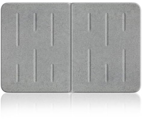 SpaceAid Stone Bath Mat, Instant Dry Diatomaceous Earth Shower Mat Non Slip, Large Bathroom Quick Dry Diatomite Bath Mat, Fast Drying Water Absorbing Stone Mats (Gray)