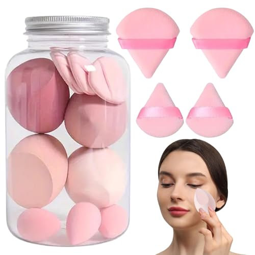 14/56 Pezzi Beauty Blen-der - Set Di Spugne Per Il Trucco | Spugne Morbide Makeup Blender Powder P-uffs | Spugna Multicolore Beauty Blending Foundation Blending Blending Blender | Per Asciutto E Bagna
