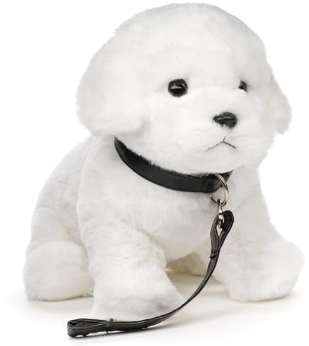 Uni-Toys - Maltese (con guinzaglio) – 26 cm (lunghezza) – cane di peluche – peluche