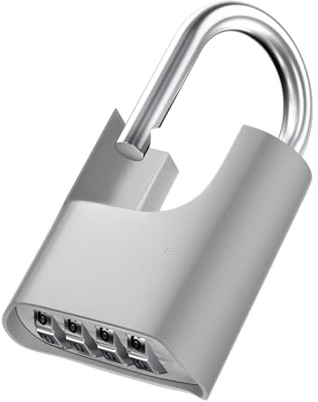 ZHEGE Hochleistungs Zahlenschloss, Vorhängeschloss mit Geschlossenem Bügel 8MM, Draußen Diebstahlschutzschloss, Vorhängeschloss Wetterfestes, Sicherheitsschloss für Schuppen, Zaun (1 Stück, Grau)