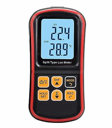 OUTFYT Medidor De Luz Digital Split Lux, 5 Uds., 0~200000 Lux, Instrumento De Luxómetro, Probador De Iluminancia, Medidor De Luz LCD, Fotómetro,Probador Multifunción
