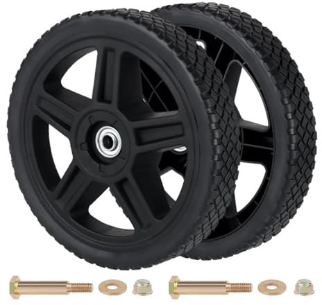 FewNvWa 2 Ruedas para Cortacésped, Ruedas de Empuje, Herrajes de Montaje, Pernos de Repuesto Antideslizantes, Tuercas para, Furgonetas, Tr, 12inch 30.5x4.5cm