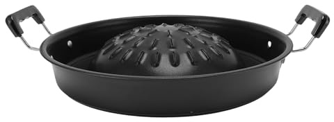 Kuuleyn grill grill topper camping panna, thailändsk grill pan 2 i 1 non pinne jämn uppvärmning aluminium heta potten kol (30 cm/11.81in svart)