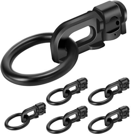 DUZEPA 6 Piezas De Amarres De Doble Perno Con Anillo Elíptico Para Riel En L, Puntos De Anclaje Para Transporte De Carga, Camiones, Remolques Y Plataformas.