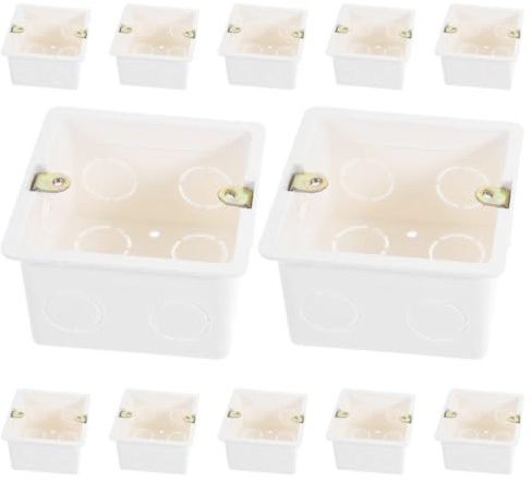 Toddmomy Lot de 12 Boîtes de Sortie en Pvc Type 86 pour Prise Électrique à Montage Encastré, Design Caché, Installation Facile, Adaptées aux Bureaux et Espaces Commerciaux